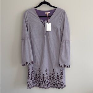 Purple Embroidered Women's Dress